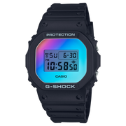 Casio G-Shock DW-5600SR-1ER - cinturino e cassa neri - quadrante azzurro
